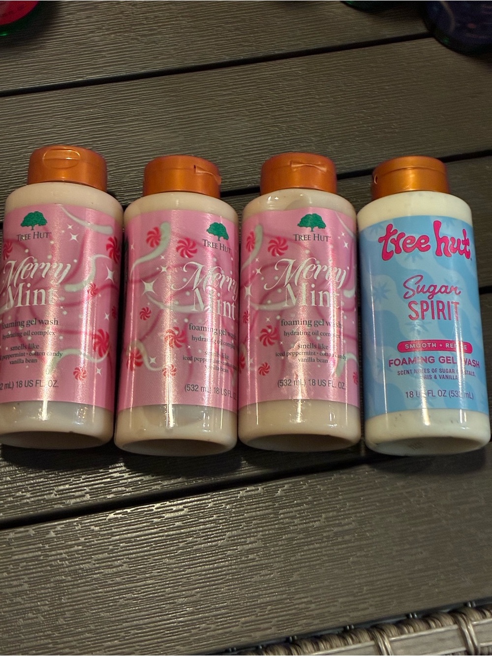 Tree Hut Merry Mint & Sugar Spirit Foaming Gel Wash Trio